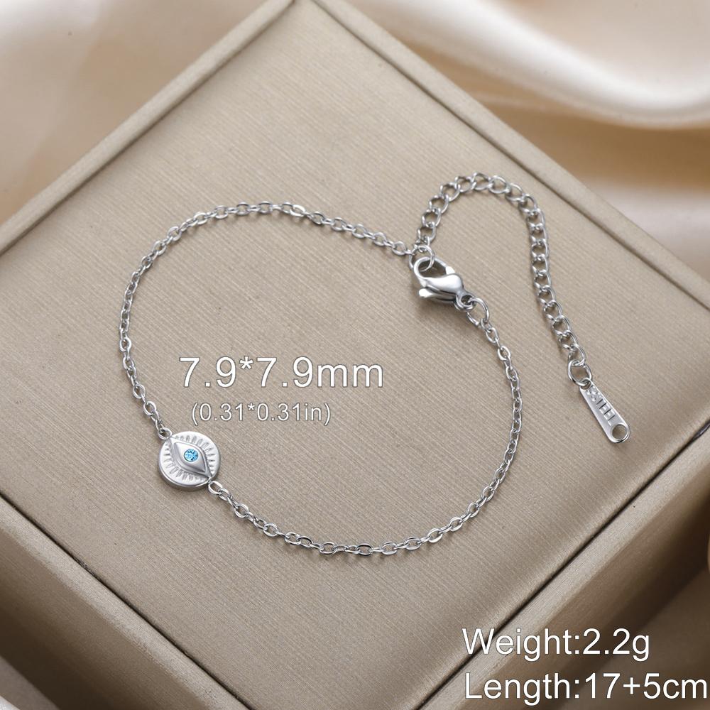 Dawapara Evil Eye Bracelets for Women Protection Good Luck Charm Greek Evil Eye Bracelet Stainless Steel Jewelry