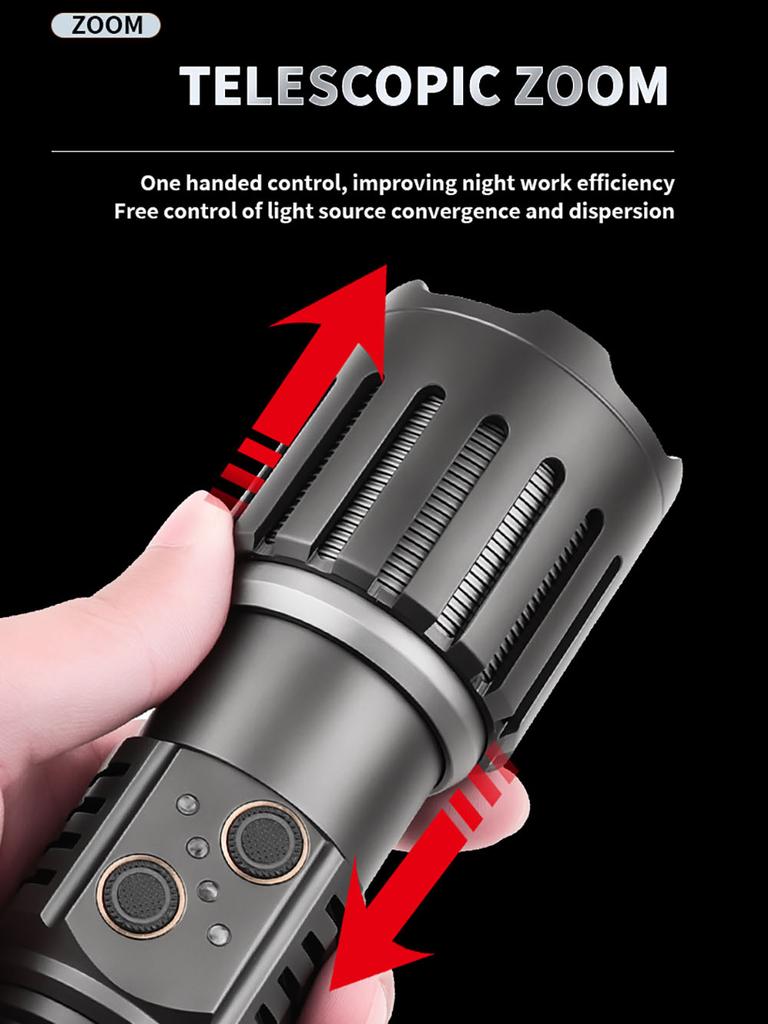 Rechargeable Flashlights 12000 Lumen Super Bright Led Flashlight High Lumens with USB Cable, 5 Modes Powerful Flashlight Waterpr