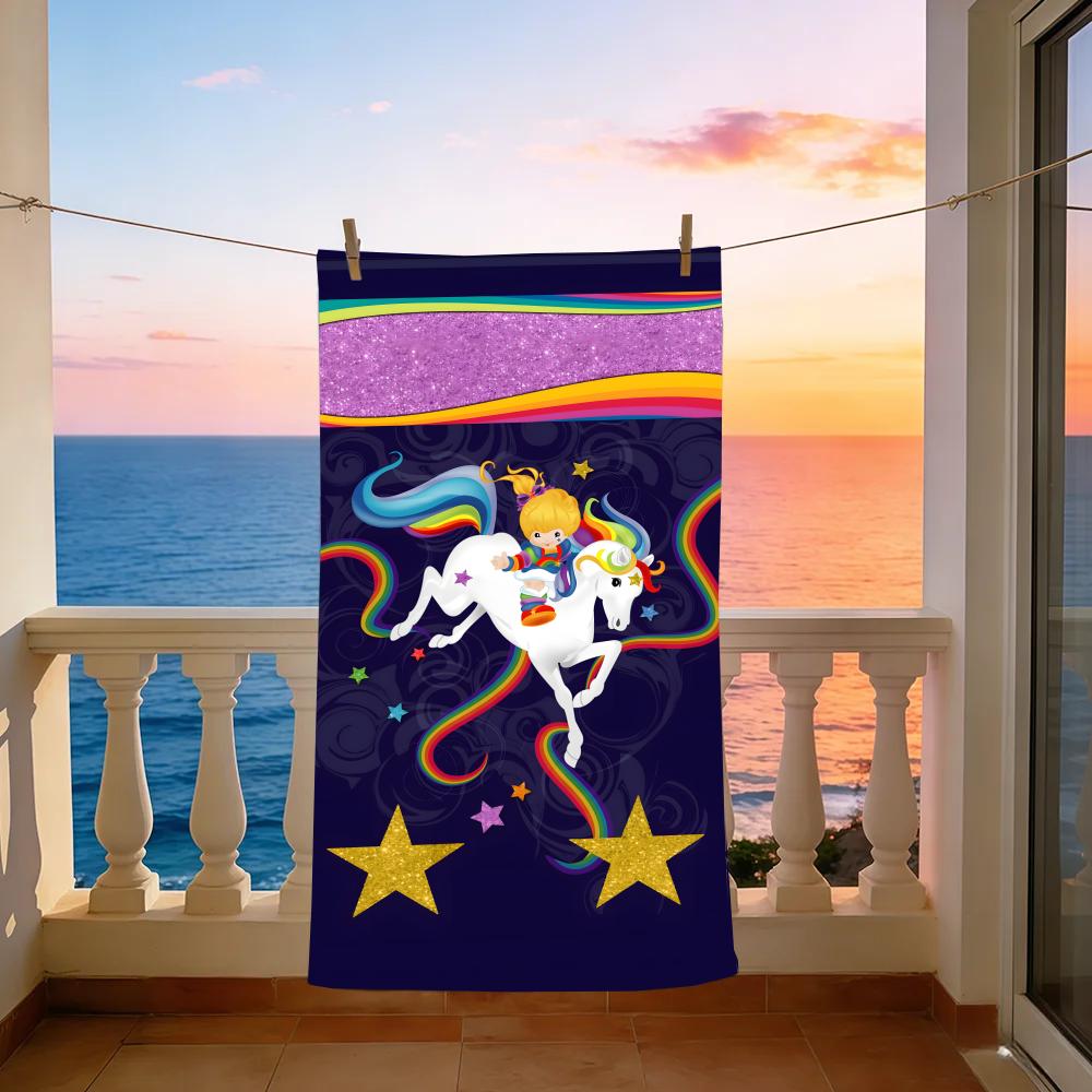 Cartoon Rainbow Brite Towel Towel Beach Towel Oversized Quick Dry Towel Absorbent Soft Swim BeachTowels for Men Women