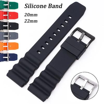 20mm 22mm Silicone Watch Strap Rubber Waterproof Band for Seiko for Citizen for Rolex Wristband Soft Sport Universal Bracelet