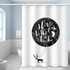 Cartoon Cute Cat Shower Curtain White Fabric Waterproof Polyester Bathroom Accessories Home Decor Bath Curtains Include Hooks