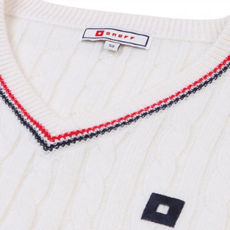 Onoff Men S V Neck Knit VeSt Of2002gb White