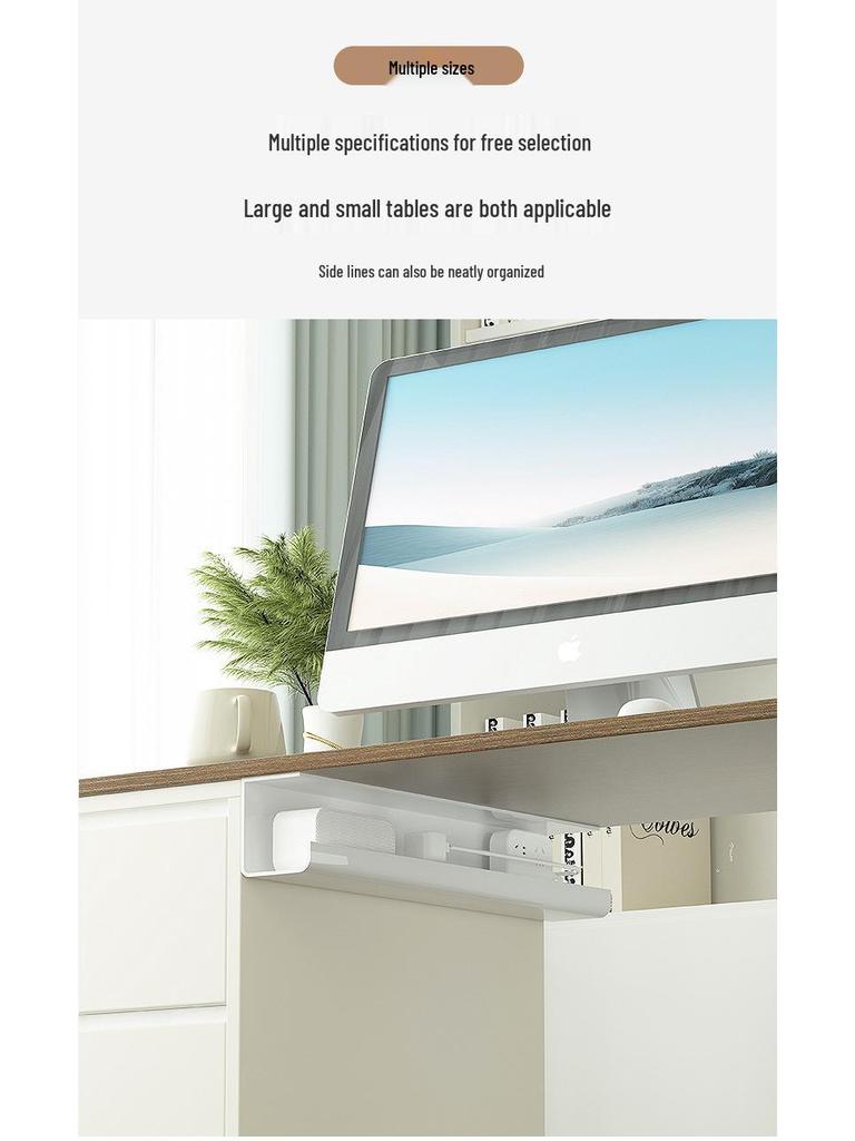 Under-Desk Cable Management Organizer Tray