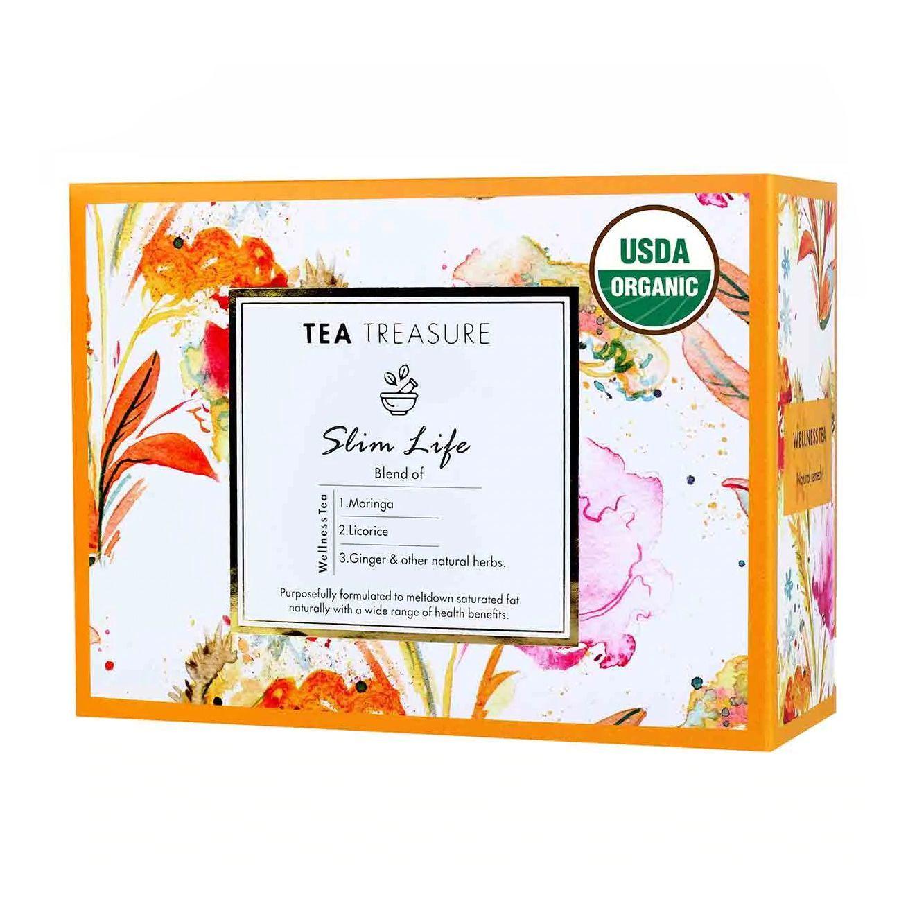 

Зеленый чай для снижения веса (18 пак, 2 г), Slim Life Wellness Tea, Tea Treasure