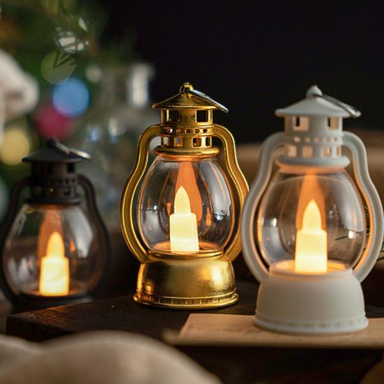 Exquisite Candle Lantern Glare Free Enhance Atmosphere Durable Mini Lantern with Flickering LED Candles Decor