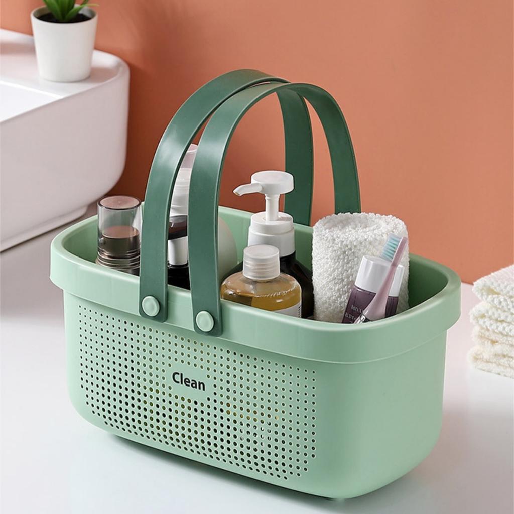 Plastic Storage Basket with Handle Portable Shower Caddy Tote Organizer Basket Bin for Bathroom Kitchen Dorm Room Bedroom