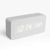 Custom logo Modern Voice Control Wooden Digital Desk Alarm Clock with LED Calendar Temperature Display