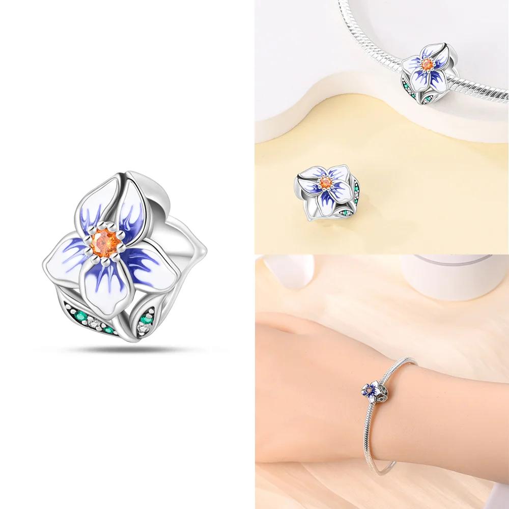 Original Charms Copper Luminous Alarm Clock Perfume Bottle Leaf Spider Beads Fit Bracelet Jewelry Women Diy Gift