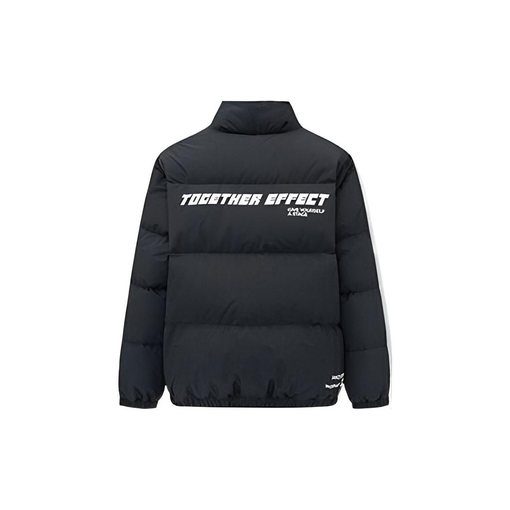 Anta Solid Color Logo Tag Zipper Stand Collar Duck Down Long Sleeve Down Jacket Women Outerwear Black 962248940-3