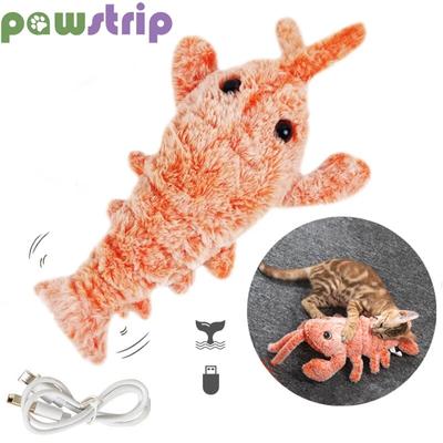 Jouet de Simulation électrique de chat sautant de homard, jouets en peluche amusants et lavables pour chiens et chats, jouets interactifs pour enfants, chargeur USB