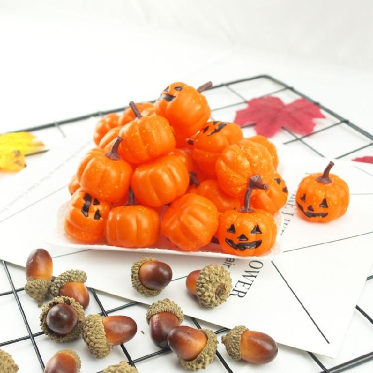 16 Pcs Halloween Foam Pumpkin Model Ornament Realistic Pumpkin Statue for Party
