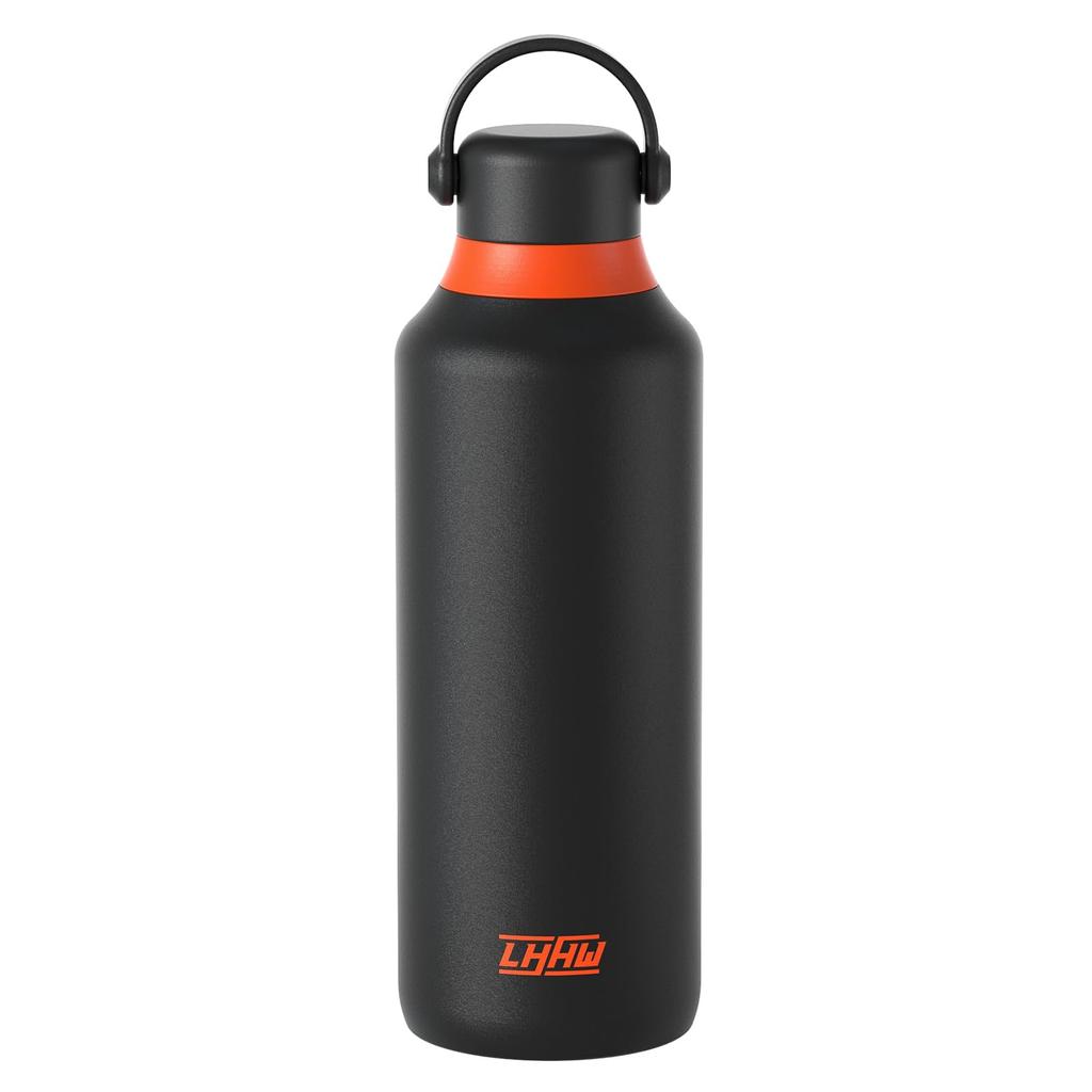 LHHW 1 Liter Ceramic-Coated Vacuum-Insulated Stainless Steel Water Bottle with 2-Way Opening, Direct Drinking & Wide Mouth, Ice Compatible, Keeps Hot