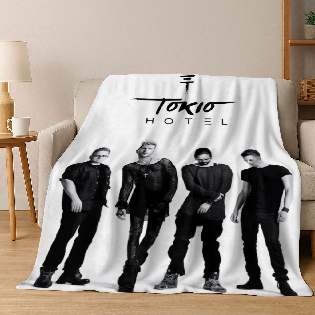 Módní Rocková Hudba Tokio Hotel Bill Tom Kaulitz Umění Flanelová Přikrývka, Útulná Měkká Přehozová Přikrývka pro Domov Ložnici Postel Pohovku Kryt Dárek