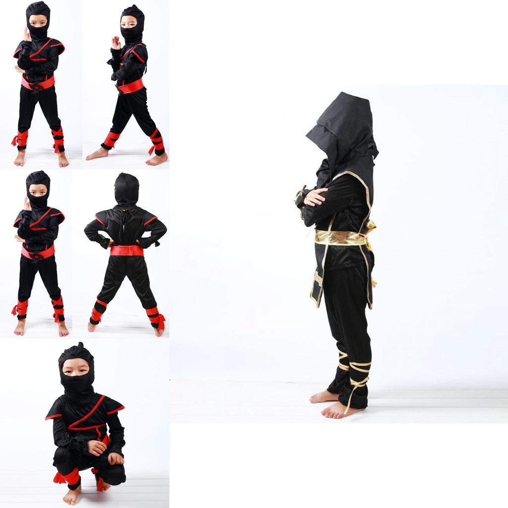 Stunning Boys Kids Ninja Assassin Samurai Warrior Fancy Dress Costume For Halloween