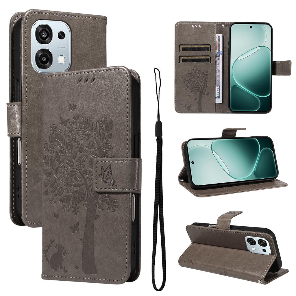 For Oppo A6 Pro 4G/Oppo F31 5G/Oppo A6 Pro 5G Phone Case with Stand Cat Tree Pattern Leather Wallet Mobile Cover
