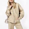 Women's Set Autumn and Winter Casual Sports Solid Color Loose Hooded Sweatshirt Jogging Pants Two-piece Set