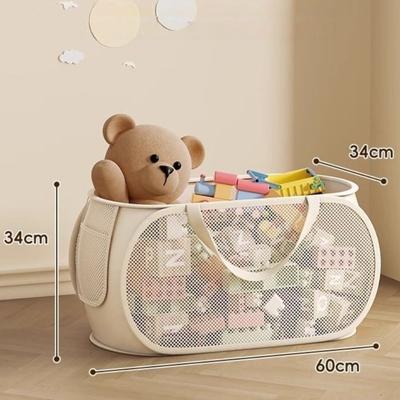 Neues Sub-Block-Design Puppen-Aufbewahrungskorb mit Griff Seitentasche Aufbewahrungseimer Großer Wäschekorb für den Haushalt