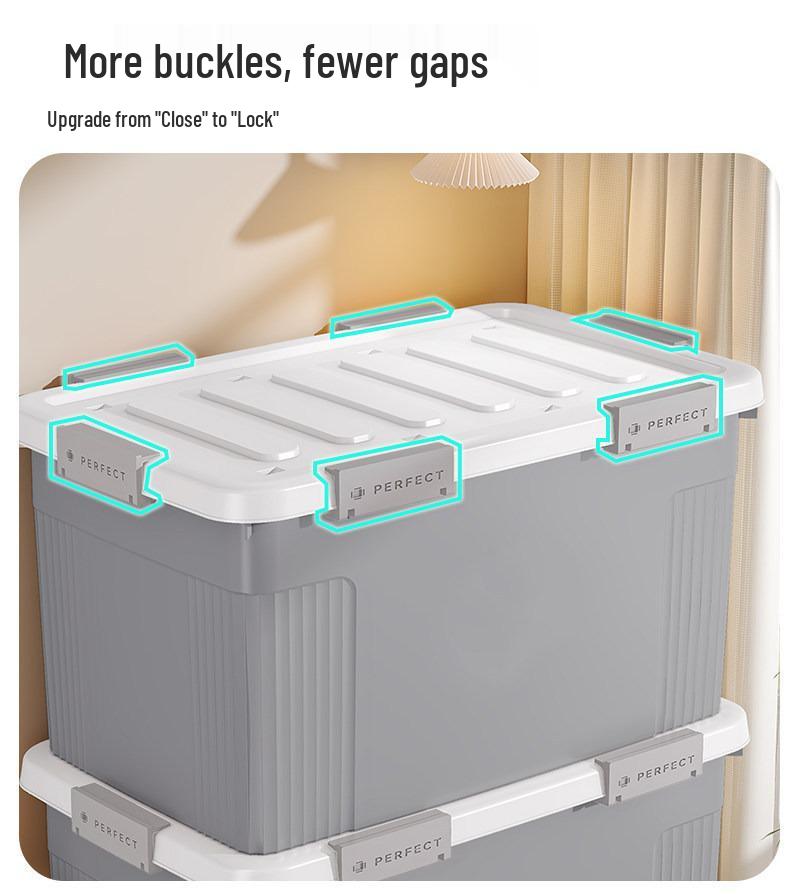 Extra Large Plastic Storage Box with Wheels for Toys, Snacks, Clothes - Thickened Container for Living Room & Bedroom