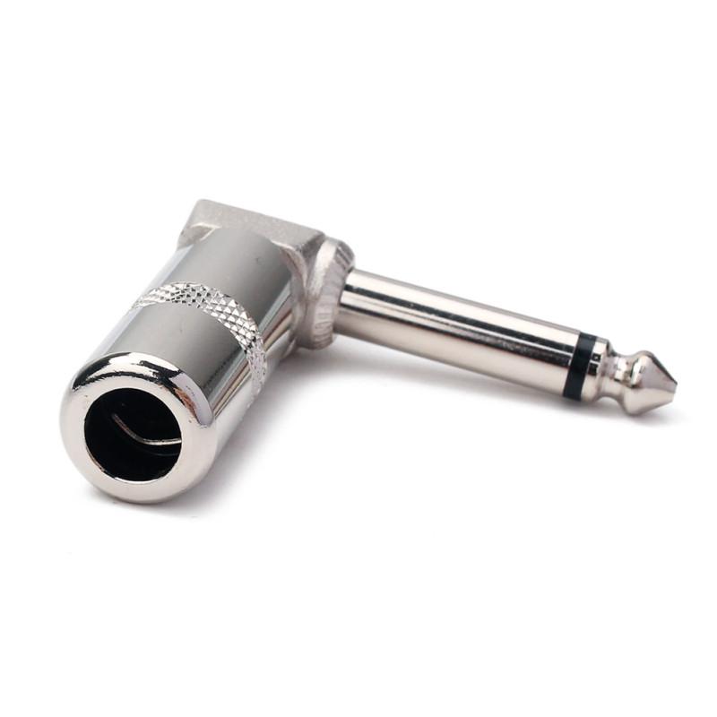 Rechtwinkliger 6,3mm Stecker Doppelkanal Audiokabel Stecker Gitarrenzubehör