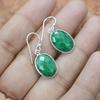 Solid 925 Sterling Silver Dyed Emerald Gemstone  Women Dangle Earrings Handmade Boho Earrings