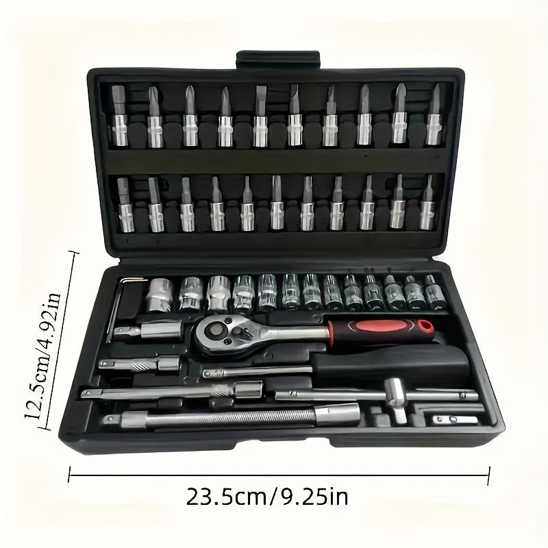 Set Chei Tubulare Metrice 46 Piese Kit Complet de Scule pentru Reparații Auto pentru Uz Casnic