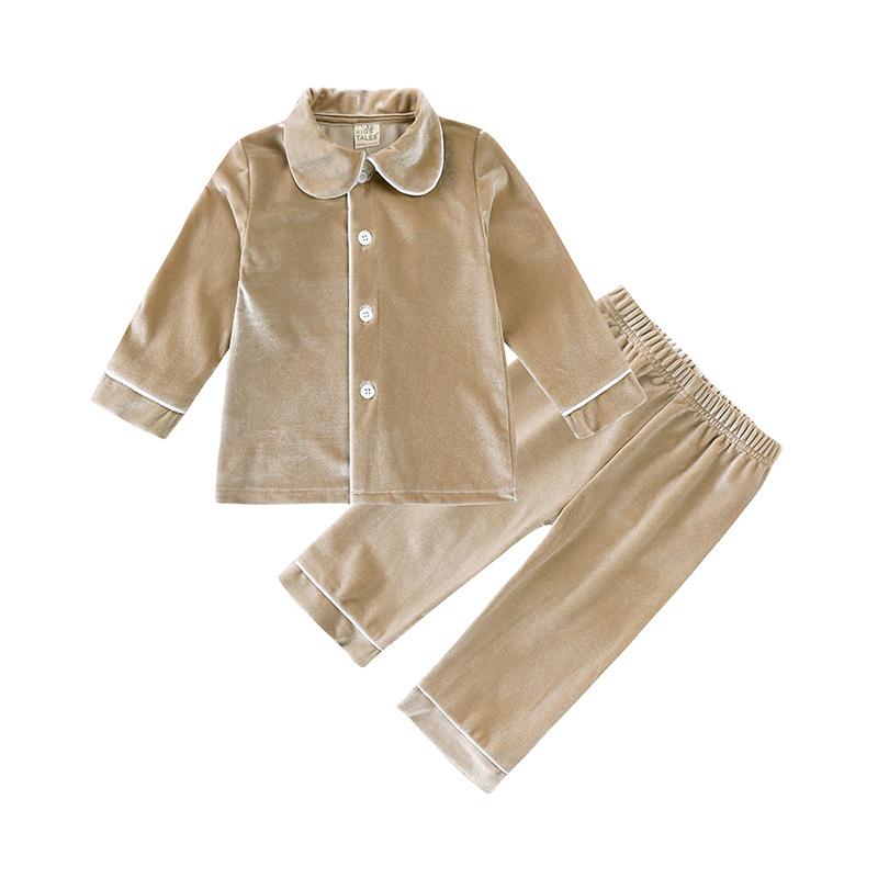 Children's Velvet Homewear for Boys and Girls, Autumn/winter European and American Style Sleepwear for Young Children