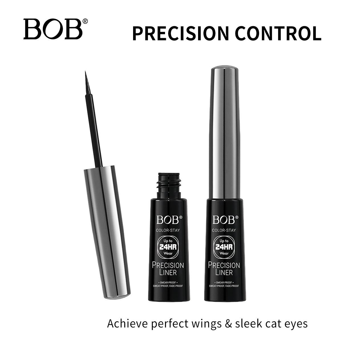 BOB eyeliner, waterproof and non-smudging black, smooth and natural color rendering, very fine eyeliner for makeup artists 5g