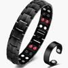 Set Bracciale e Anello Magnetico Rame Retrò – Regolabile, Design a Tripla Riga