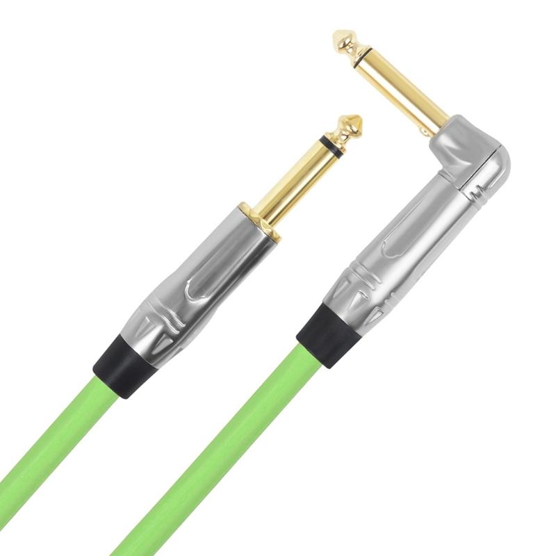 Guitar Cables, 6.35mm To 6.35mm TRS Stereos Amp Rubber Guitar Cord for Studio Monitor Electric Guitar Keyboards Mixers