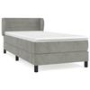 3127517 vidaXL Divan Bed and Mattress Light Grey 80x200 Cm Velvet