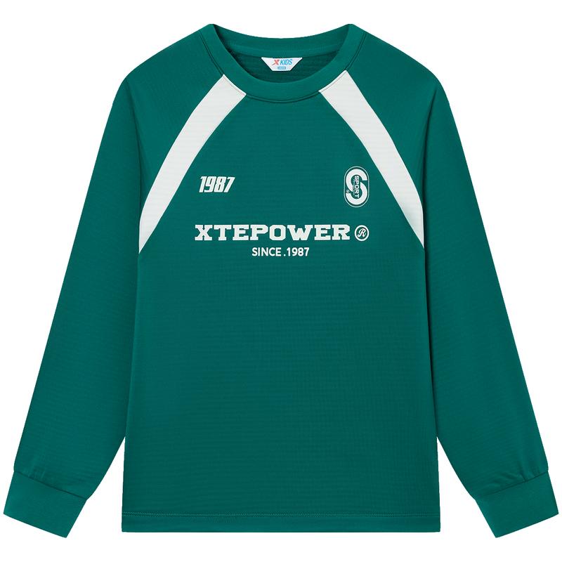 Xtep Kids Retro American Colorblock Fleece Sweatshirt 120