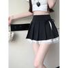 Women's High Waist Black Pleated Mini Skirt - Autumn/Spring