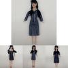 Poupée Mercredi Addams de la Famille Addams Articulée avec Parapluie et Tenues à Pois 5 et 11 Options d'Articulation