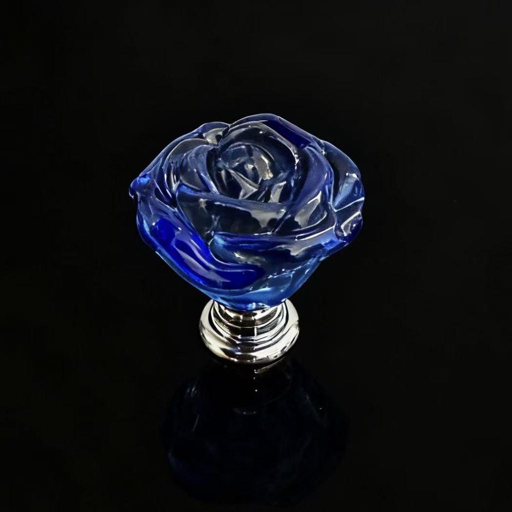 Mânăr de sertar din sticlă cu cristal roz de 30 mm - Stil Retro European pentru Dulap sau Comodă