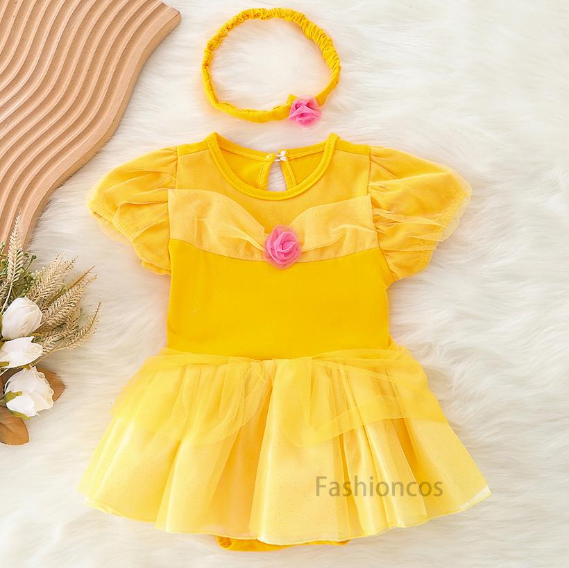 Baby Romper Tutu Dress with Headband Infant Baby Girl Princess Clothes Cute Design Kids Dress Halloween Party Costumes Outfit