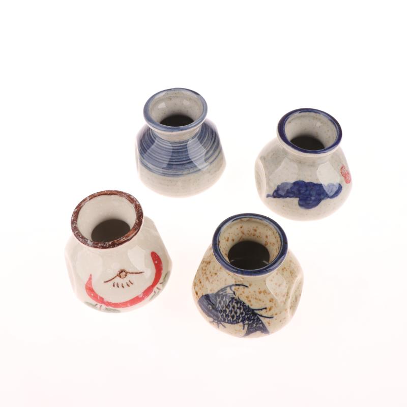 Chinese Style Ceramic Toothpick Holder Mini Retro Cotton Swab Storage Jar Simple Small Vases Decor Toothpick Dispenser Box