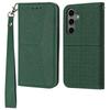 For Samsung Galaxy S25 FE Case Woven Texture PU Leather Wallet Phone Cover with Wrist Strap