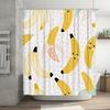 Happy Bananas Shower Curtain Waterproof Fabric Bathroom Decor for Kids Room Yellow Cartoon Fruit Print Design