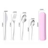 Portable Tableware Spoon Fork Four-piece Set Household Student Tableware Set Fit Outdoor Tableware Cutlery Set4