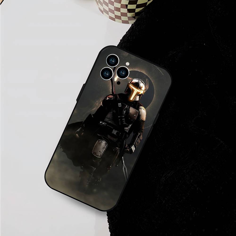 Disney The Mandalorian for iPhone 15 16 14 Plus 13 12 11 17 Pro Max 17 Air Black Soft Phone Cover