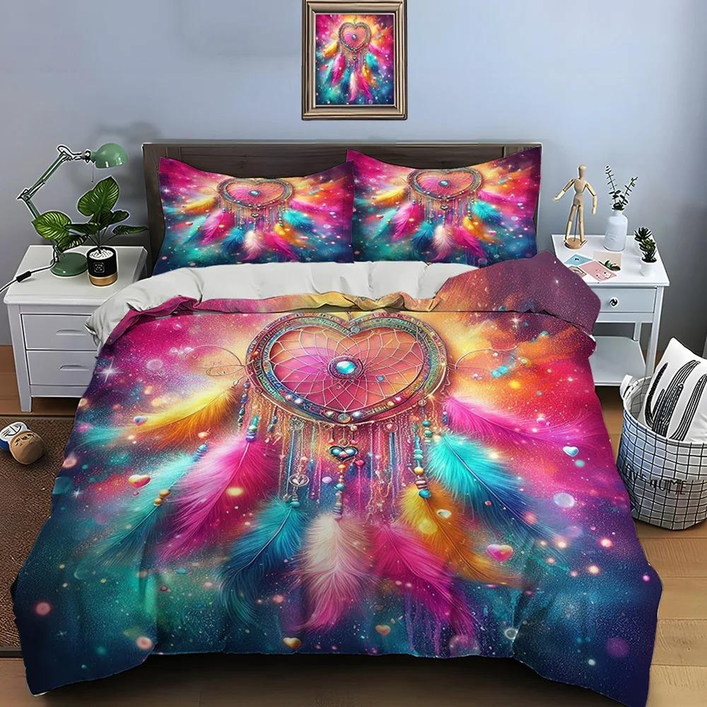 Fantasy Dream Catcher Print Bedding Set Duvet Cover 1 Duvet Cover 1/2 Pillowcases Adult and Kids Bedding Set Luxury