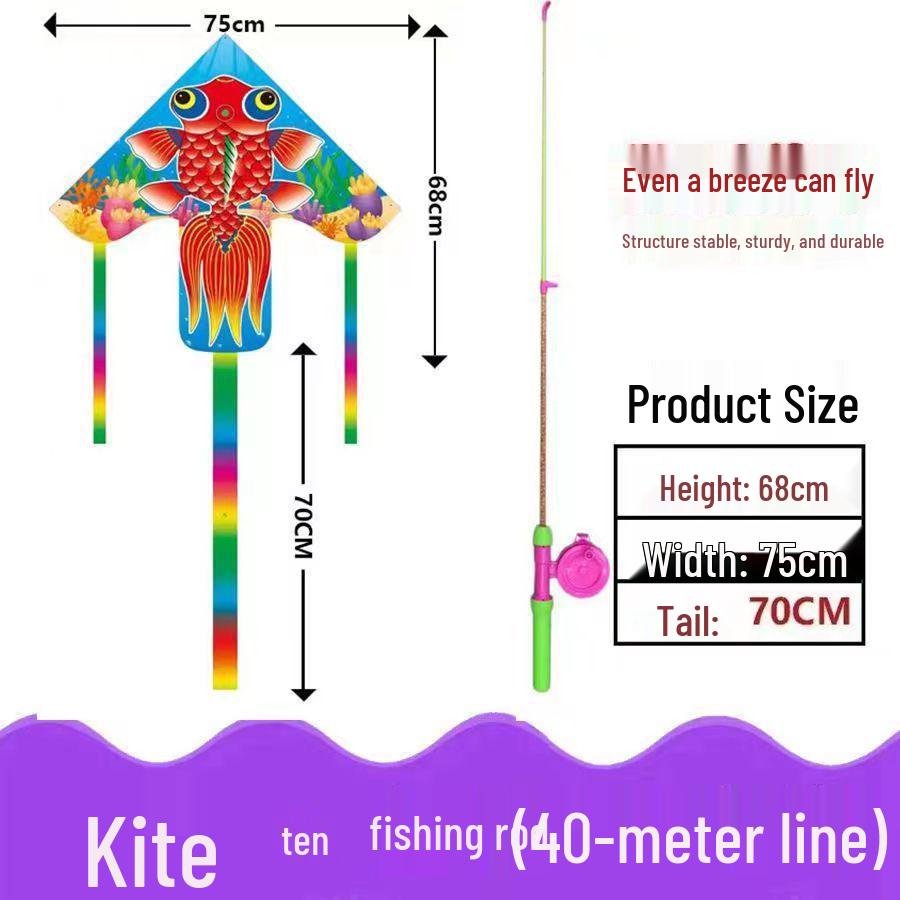 Weifang Traditional Handmade Fishing Rod Kite: Easy-to-Fly Outdoor Parent-Child Fun Kite for Adults & Children