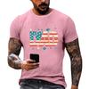 Men's Loose Fit Short Sleeve T Shirt Casual Summer Daily Wear Crew Neck Tee with Patriotic Star and Flag Print for Father's Day and Independence Day
