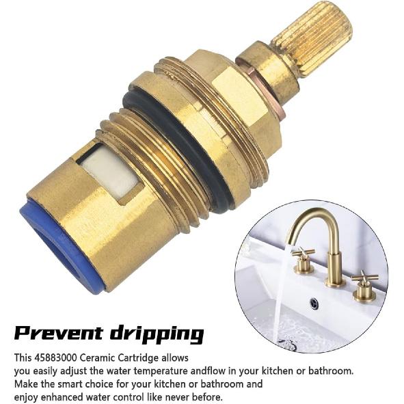 45883000 Ceramic Cartridge Compatible with Grohe Faucet Cartridge 1/2 Inch 1/4 Turn Clockwise Open 90 Degrees Right Side Close Cold Water for Ceramic
