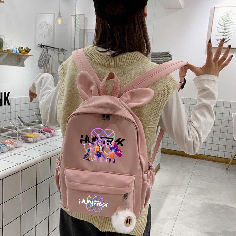 Anime K-Pop Printed Waterproof Backpack Student Teenager Bookbag for Boy Girl Bookbag Schoolbag Women Large Capacity Travel Bag Kid Gift Mochila