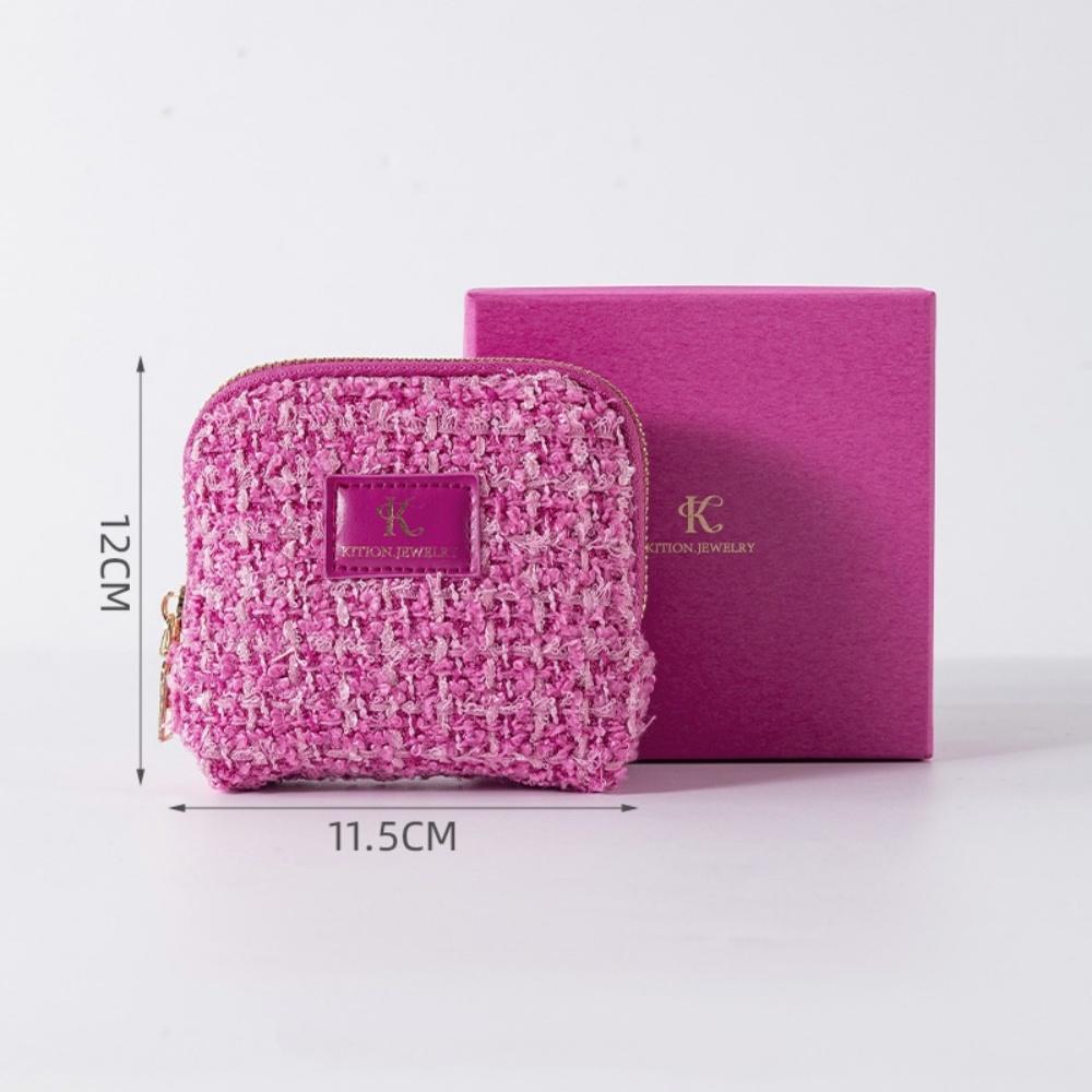 Fashion Jewelry Bag Travel Portable Large Capacity Multiple Lattice Scratch-Proof Jewelry Storage Bag Mini Handbag with Zipper