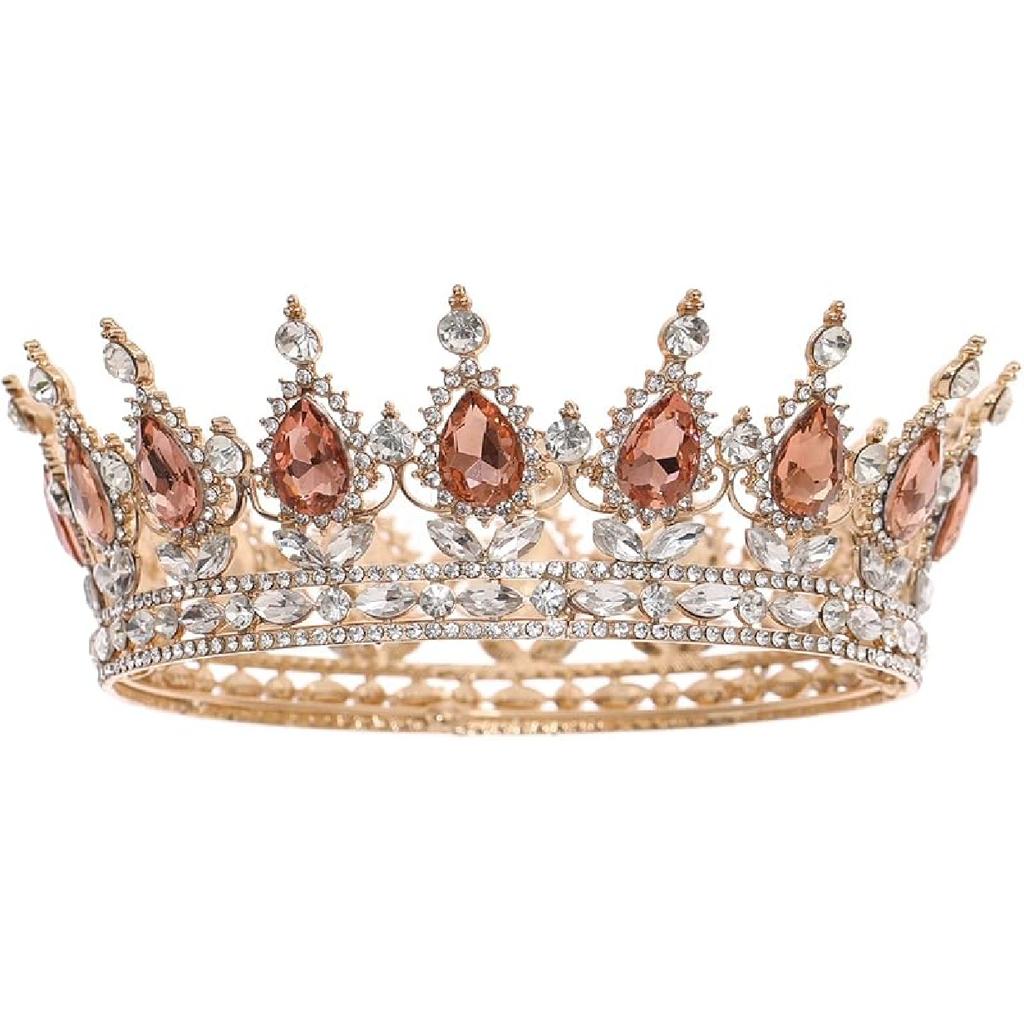 FORSEVEN Queen Crown Rhinestone Wedding Crowns and Tiaras for Women Costume Party Hair Accessories Princess Birthday Crown Crystal Bridal Crown