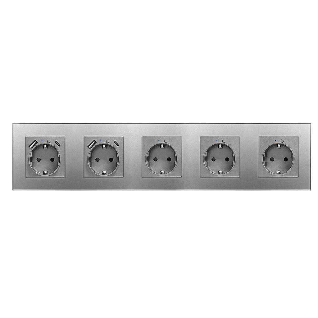 Model 153 Smart WiFi Wall Socket with Tempered Glass Panel - Alice Voice App Compatible