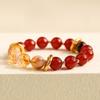 Red Agate and Yellow Crystal Bracelet, Nezha's Universe Circle Bracelet