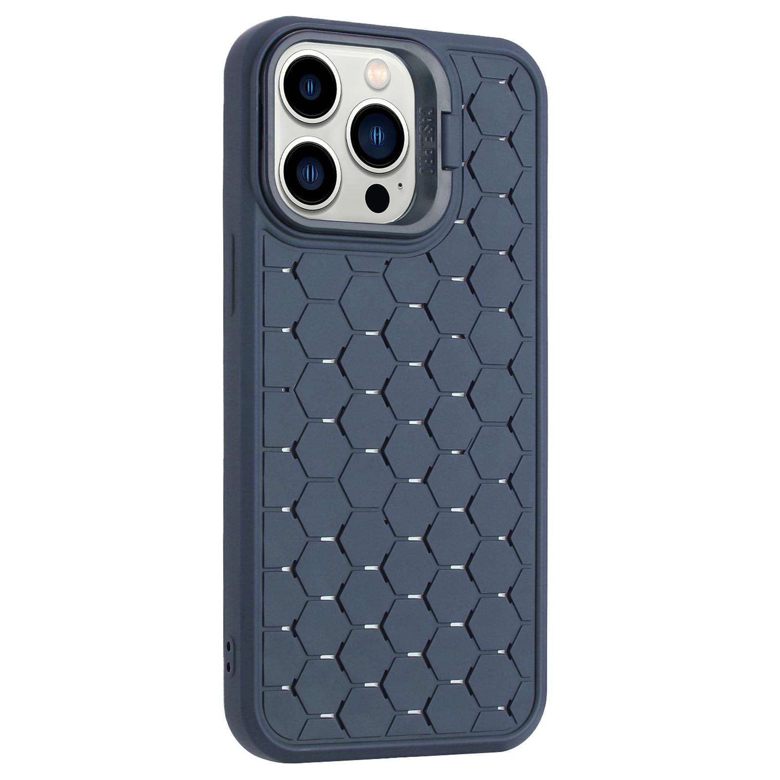 

For iPhone 16 Pro Case Compatible with MagSafe Kickstand Heat Dissipation TPU Phone Cover Dark Blue